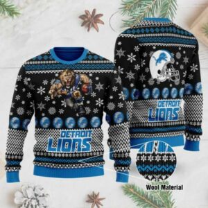 Detroit Lions 3D Printed Ugly Christmas Sweater, NFL Christmas Sweater