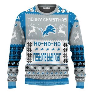 Detroit Lions Merry Christmas Ugly Christmas Sweaters, NFL Christmas Sweater