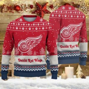 Detroit Red Wings Big Logo Ugly Christmas Sweater, NHL Christmas Sweater
