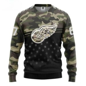 Detroit Red Wings Custom Number Ugly Christmas Sweater, NHL Christmas Sweater
