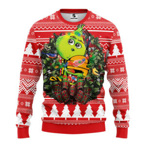 Detroit Red Wings Grinch Hug Ugly Christmas Sweater, Grinch Xmas Sweater