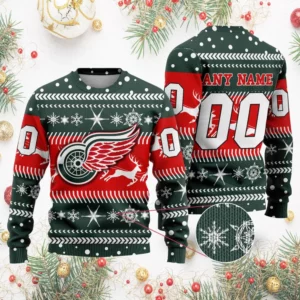 NHL Detroit Red Wings | Personalized Name & Number Unisex Sweater For Christmas Season