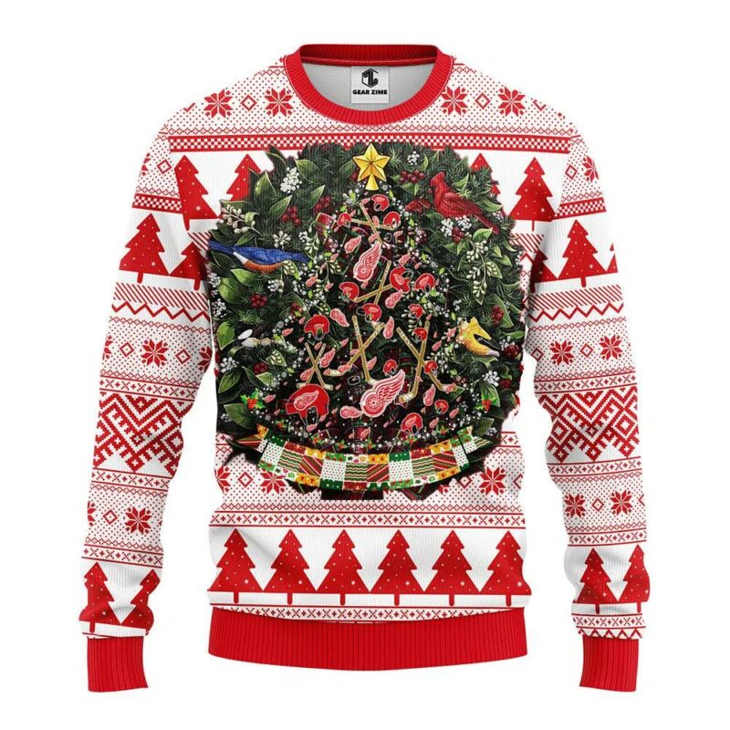 Detroit Red Wings Tree Ball Ugly Christmas Sweater, NHL Christmas Sweater