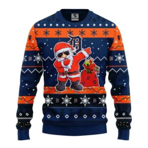 Detroit Tigers Dabbing Santa Claus Ugly Christmas Sweater, MLB Christmas Sweater