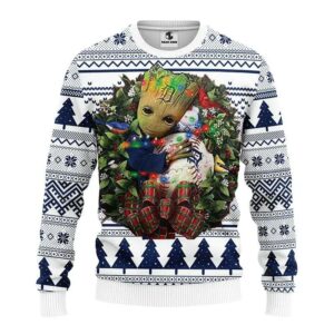 Detroit Tigers Groot Hug Ugly Christmas Sweater, MLB Christmas Sweater