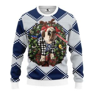 Detroit Tigers Pub Dog Ugly Christmas Sweater, MLB Christmas Sweater