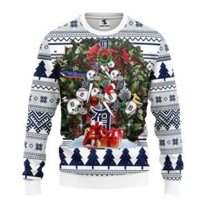 Detroit Tigers Tree Christmas Ugly Christmas Sweater, MLB Christmas Sweater