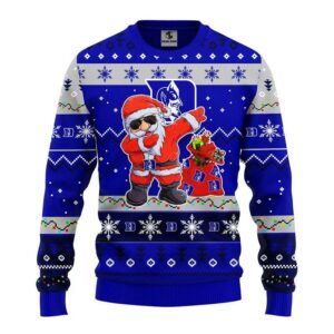 Duke Blue Devils Dabbing Santa Claus Ugly Christmas Sweater, NCAA Christmas Sweater