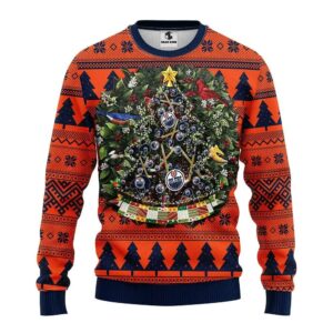 Edmonton Oilers Tree Ball Ugly Christmas Sweater, NHL Christmas Sweater