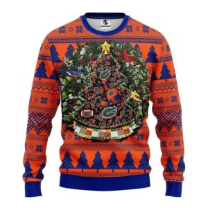 Florida Gators Tree Ball Ugly Christmas Sweater, NCAA Christmas Sweater