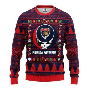 Florida Panthers Grateful Dead Ugly Christmas Sweater, NHL Christmas Sweater