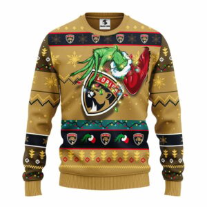 Florida Panthers Grinch Ugly Christmas Sweater, Grinch Xmas Sweater