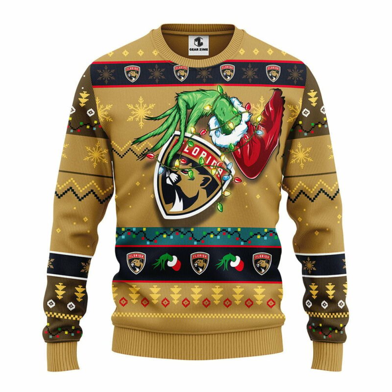 Florida Panthers Grinch Ugly Christmas Sweater, Grinch Xmas Sweater