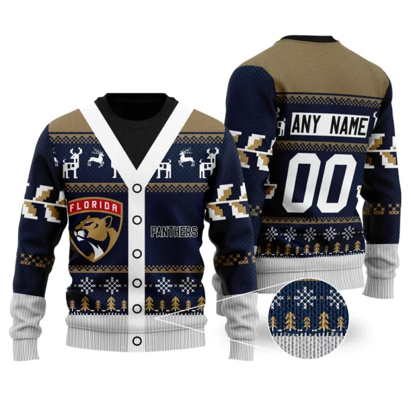 NHL Florida Panthers | Personalized Name &amp; Number Unisex Sweater For Christmas Season