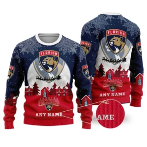 NHL Florida Panthers Personalized Name Christmas Ugly Sweater Design ST2306
