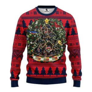 Florida Panthers Tree Ball Ugly Christmas Sweater, NHL Christmas Sweater