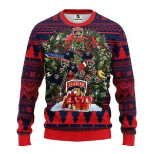 Florida Panthers Tree Christmas Ugly Sweater, NHL Christmas Sweater