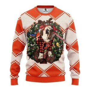 Funny Reindeer Pug Dog Baltimore Orioles Christmas Ugly Sweater, MLB Christmas Sweater