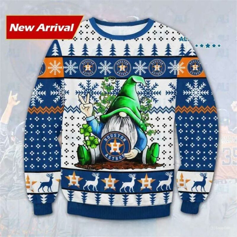 Gnome Houston Astros Ugly Christmas Sweater, MLB Christmas Sweater