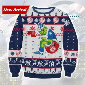 Grinch New York Yankees Ugly Christmas Sweater, MLB Christmas Sweater