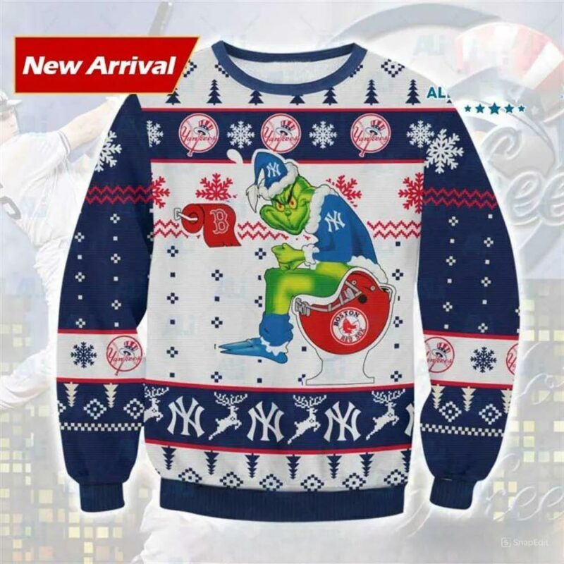 Grinch New York Yankees Ugly Christmas Sweater, MLB Christmas Sweater