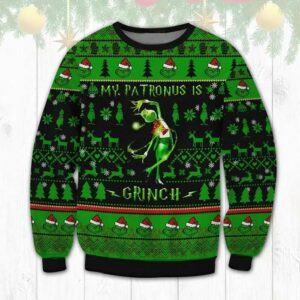 Grinch Patronus Ugly Sweater, Grinch Holiday Sweater