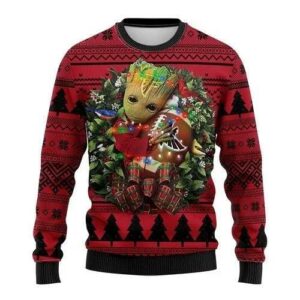 Groot Hug Atlanta Falcons NFL Ugly Christmas Sweater, NFL Christmas Sweater
