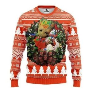 Groot Hug Baltimore Orioles Christmas Ugly Sweater, MLB Christmas Sweater