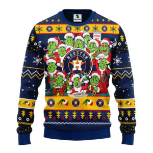 Houston Astros 12 Grinch Xmas Day Ugly Christmas Sweater, Grinch Xmas Sweater