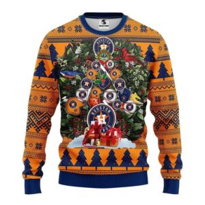 Houston Astros Christmas Tree Ugly Christmas Sweater, MLB Christmas Sweater