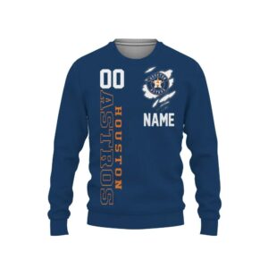 Houston Astros Custom Name Number Ugly Christmas Sweater, MLB Christmas Sweater