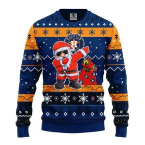 Houston Astros Dabbing Santa Claus Ugly Christmas Sweater, MLB Christmas Sweater