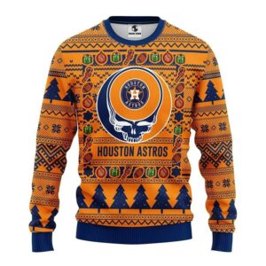 Houston Astros Grateful Dead Ugly Christmas Sweater, MLB Christmas Sweater