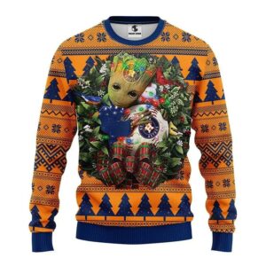 Houston Astros Groot Hug Ugly Christmas Sweater, MLB Christmas Sweater
