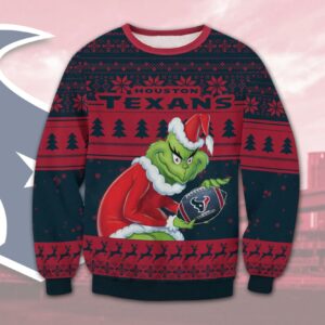Houston Texans Grinch Stolen Ugly Christmas Sweater, NFL Christmas Sweater