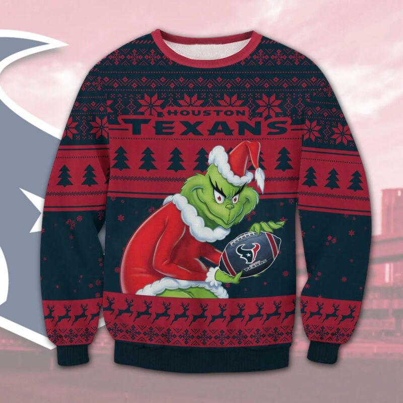 Houston Texans Grinch Stolen Ugly Christmas Sweater, NFL Christmas Sweater