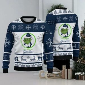 I Hate People But I Love New York Yankees Grinch Ugly Christmas Sweater, MLB Christmas Sweater