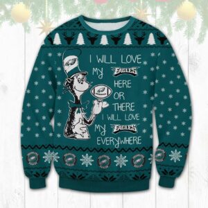 I Love My Philadelphia Eagles Ugly Christmas Sweater, NFL Christmas Sweater