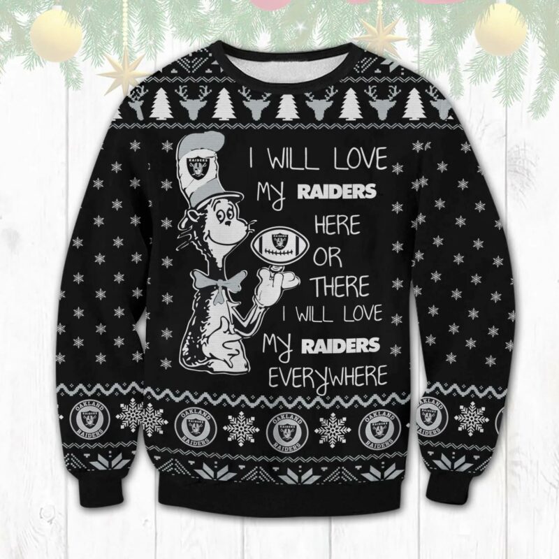 I love My Las Vegas Raiders Ugly Christmas Sweater, NFL Christmas Sweater