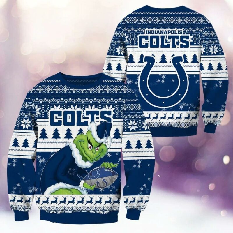 Indianapolis Colts Grinch Stolen Ugly Christmas Sweater, NFL Christmas Sweater