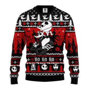 Jack and Zero Nightmare Ugly Christmas Sweater, Skeleton Sweater