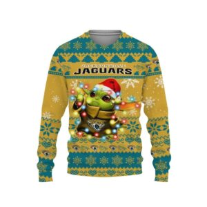 Jacksonville Jaguars Baby Yoda Star Wars Ugly Christmas Sweater, NFL Christmas Sweater