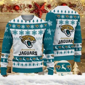 Jacksonville Jaguars Big Logo Ugly Christmas Sweater, NFL Christmas Sweater