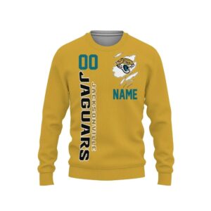 Jacksonville Jaguars Custom Name Number Ugly Christmas Sweater, NFL Christmas Sweater