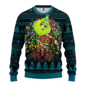 Jacksonville Jaguars Grinch Hug Ugly Christmas Sweater, Grinch Xmas Sweater