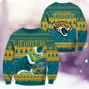 Jacksonville Jaguars Grinch Stolen Ugly Christmas Sweater, NFL Christmas Sweater