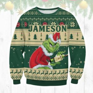 Jameson Grinch Ugly Christmas Sweater, Grinch Holiday Sweater