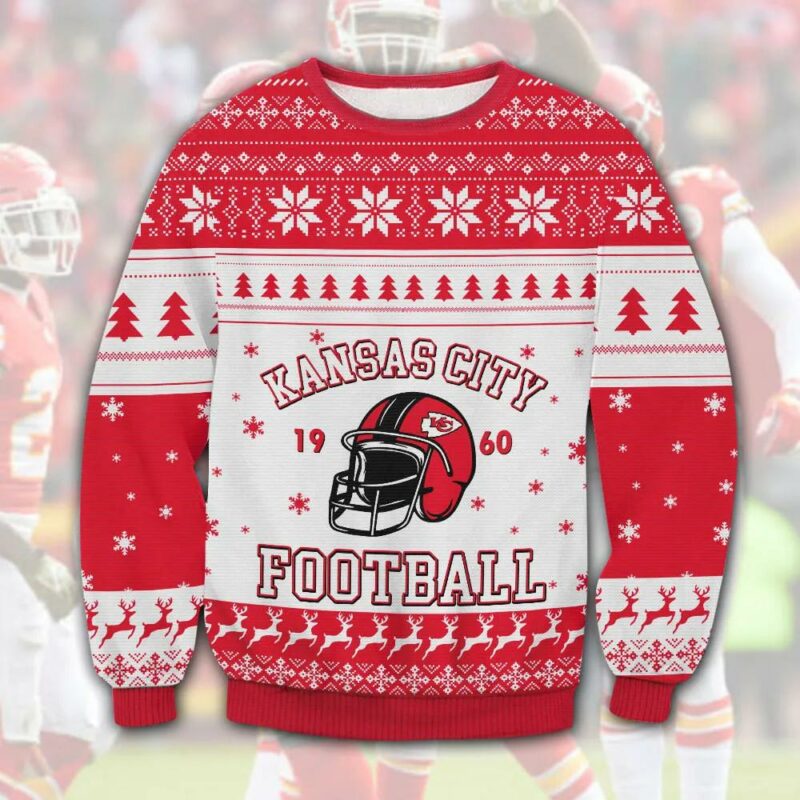 Kansas City Chiefs 1960 Ugly Christmas Sweater, NFL Christmas Sweater