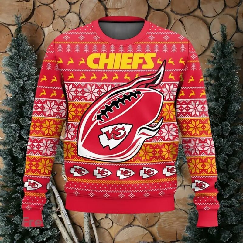 Kansas City Chiefs Holiday Touchdown Ugly Christmas Sweater, NFL Christmas Sweater