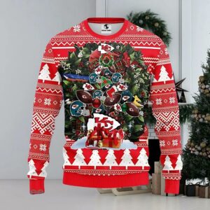 Kansas City Chiefs Tree Christmas Ugly Sweater, NFL Christmas Sweater